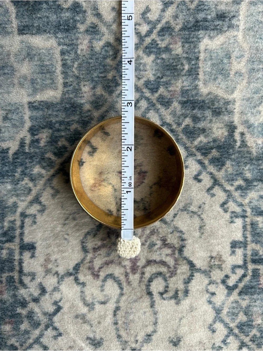 Vintage J.Crew Wide Navy Blue Enamel Cuff Gold Tone Rim Bangle Bracelet